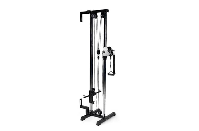 titan fitness short wall mounted pulley tower